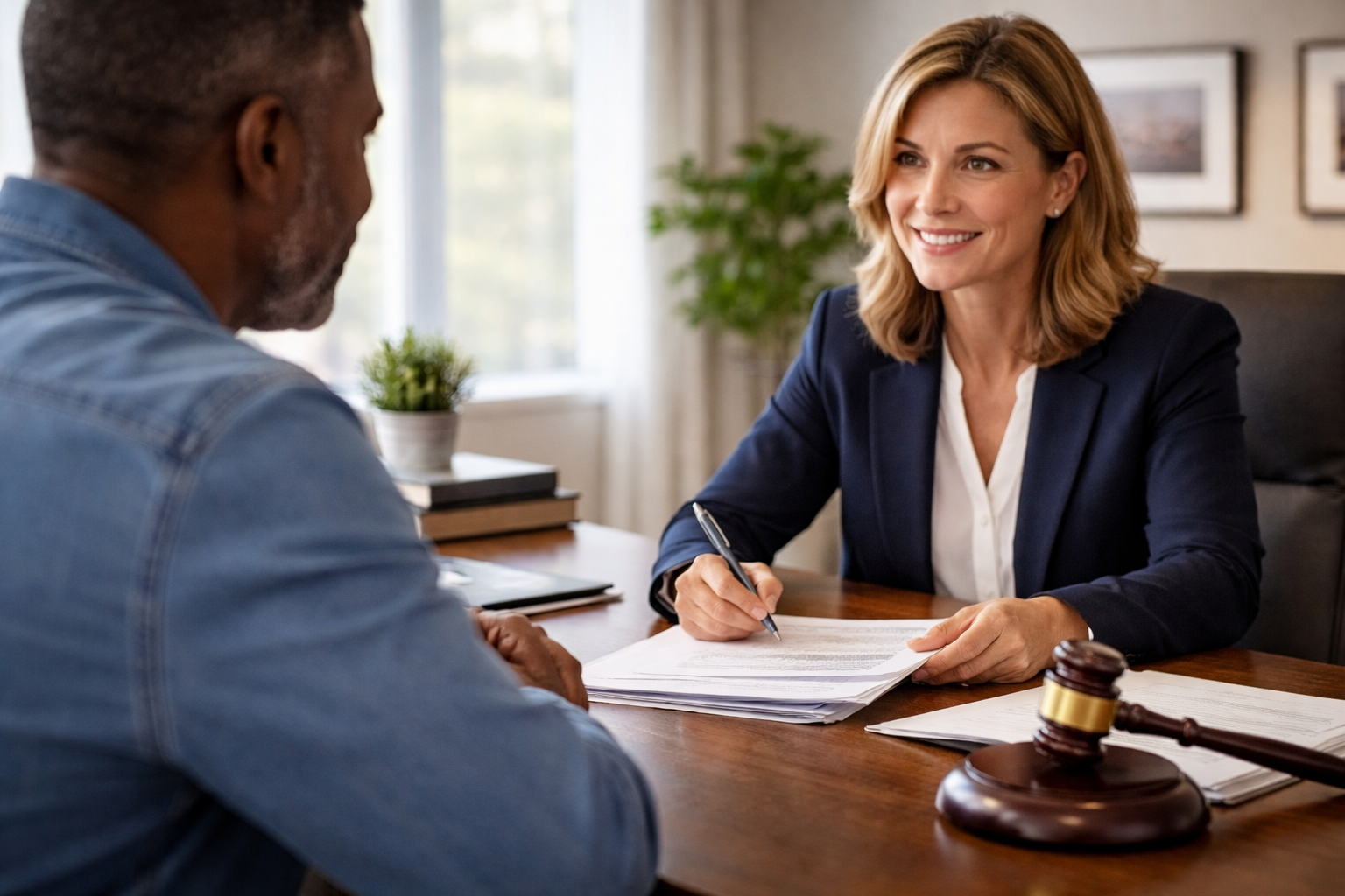 Landlord consulting with property management professional